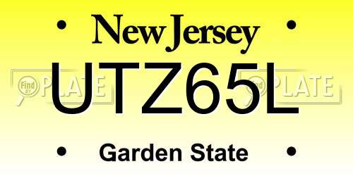 UTZ65L New Jersey License Plate
