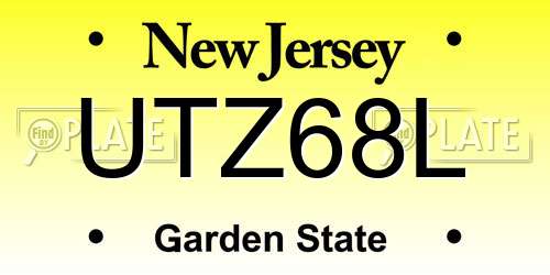 UTZ68L New Jersey License Plate