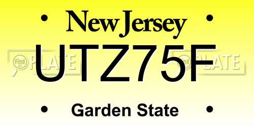 UTZ75F New Jersey License Plate