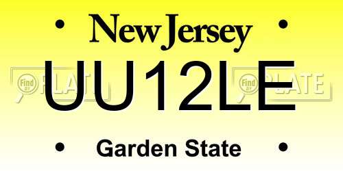 UU12LE New Jersey License Plate