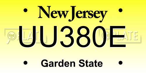 UU380E New Jersey License Plate
