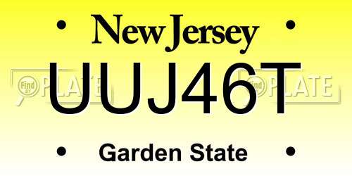 UUJ46T New Jersey License Plate