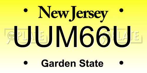 UUM66U New Jersey License Plate