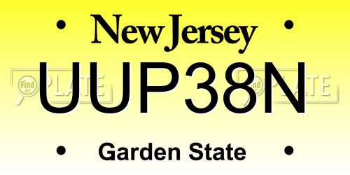 UUP38N New Jersey License Plate