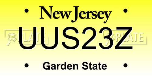 UUS23Z New Jersey License Plate