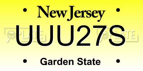 UUU27S New Jersey License Plate