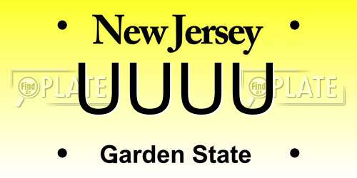 UUUU New Jersey License Plate