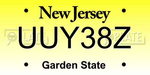 UUY38Z New Jersey License Plate