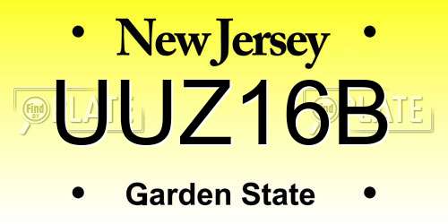 UUZ16B New Jersey License Plate