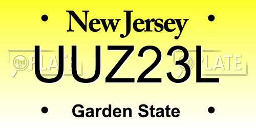 UUZ23L New Jersey License Plate