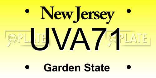 UVA71 New Jersey License Plate