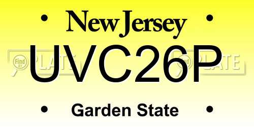 UVC26P New Jersey License Plate