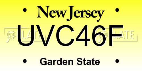 UVC46F New Jersey License Plate