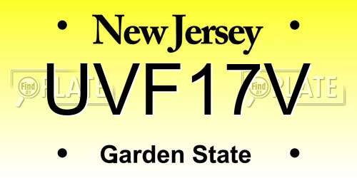 UVF17V New Jersey License Plate