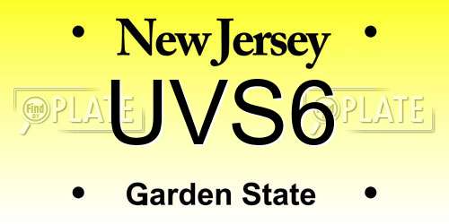 UVS6 New Jersey License Plate