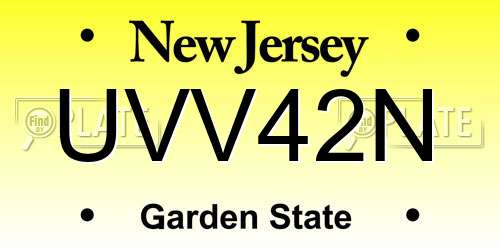 UVV42N New Jersey License Plate