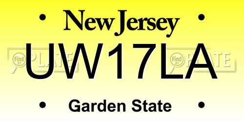 UW17LA New Jersey License Plate