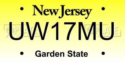 UW17MU New Jersey License Plate
