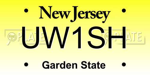 UW1SH New Jersey License Plate