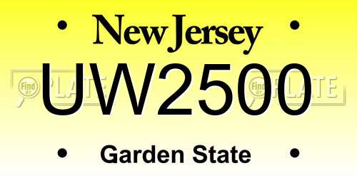UW2500 New Jersey License Plate