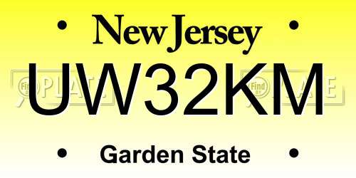 UW32KM New Jersey License Plate