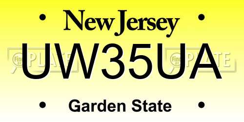 UW35UA New Jersey License Plate
