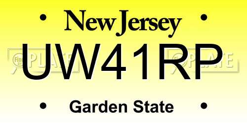 UW41RP New Jersey License Plate