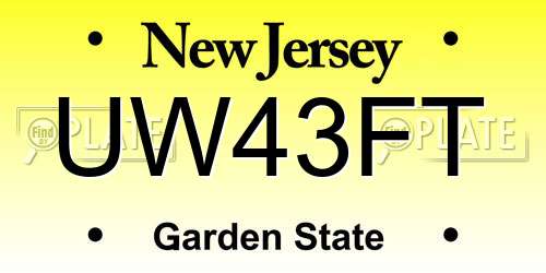 UW43FT New Jersey License Plate