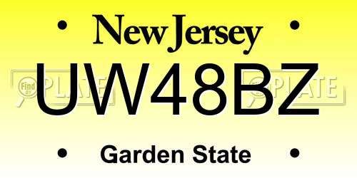 UW48BZ New Jersey License Plate