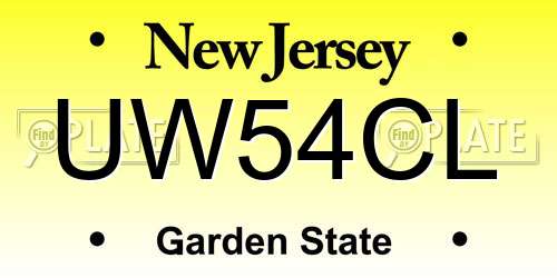 UW54CL New Jersey License Plate