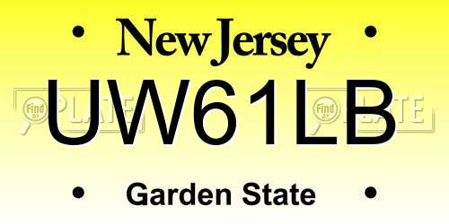 UW61LB New Jersey License Plate