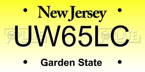 UW65LC New Jersey License Plate