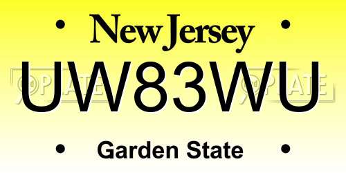 UW83WU New Jersey License Plate