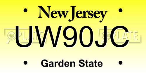 UW90JC New Jersey License Plate