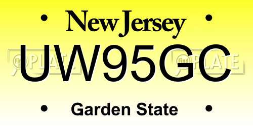 UW95GC New Jersey License Plate