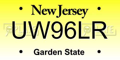 UW96LR New Jersey License Plate