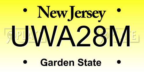 UWA28M New Jersey License Plate