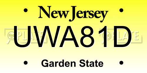 UWA81D New Jersey License Plate