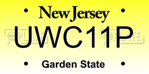 UWC11P New Jersey License Plate