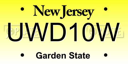 UWD10W New Jersey License Plate