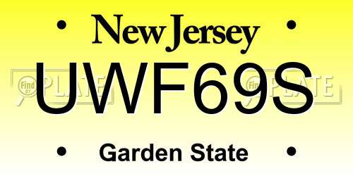 UWF69S New Jersey License Plate