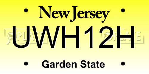 UWH12H New Jersey License Plate