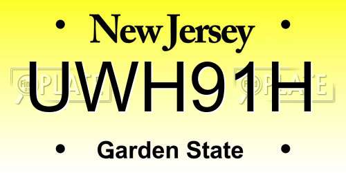 UWH91H New Jersey License Plate