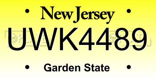 UWK4489 New Jersey License Plate