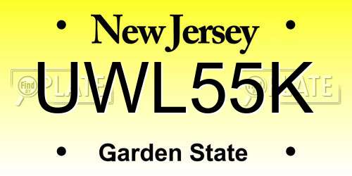 UWL55K New Jersey License Plate