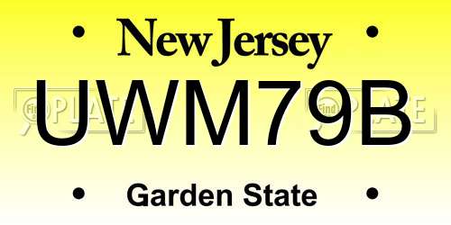 UWM79B New Jersey License Plate