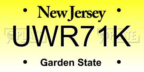 UWR71K New Jersey License Plate