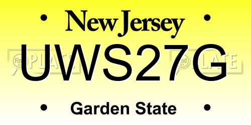 UWS27G New Jersey License Plate