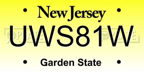UWS81W New Jersey License Plate