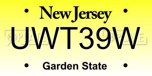 UWT39W New Jersey License Plate